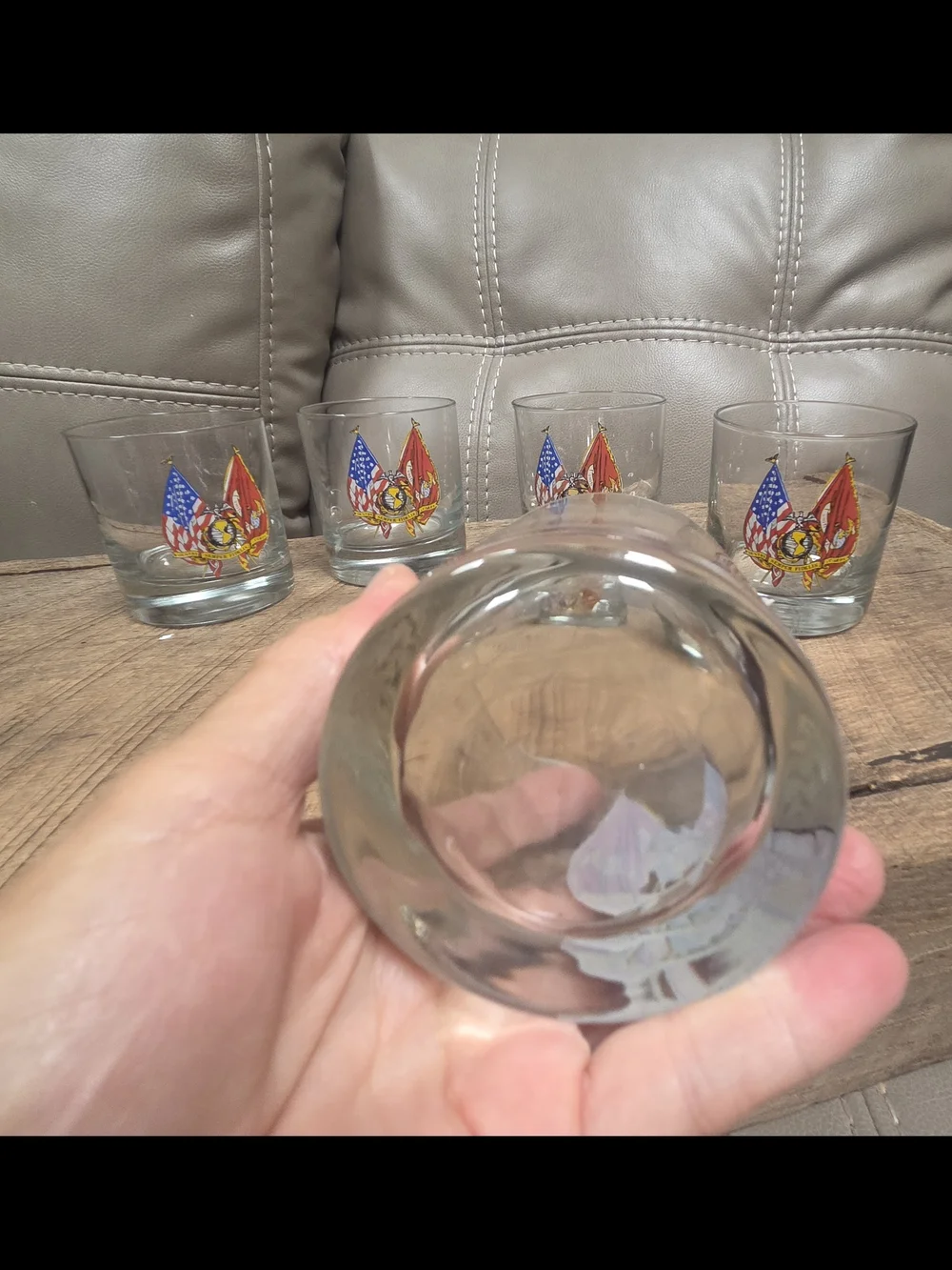 USMC Semper Fidelis Whiskey Highball Glass ~ Lot of 5 ~ Bin RR